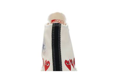 Pre-owned Converse Comme Des Garçons Play X Chuck 70 Hi Top 'multi Heart' 162972c In White