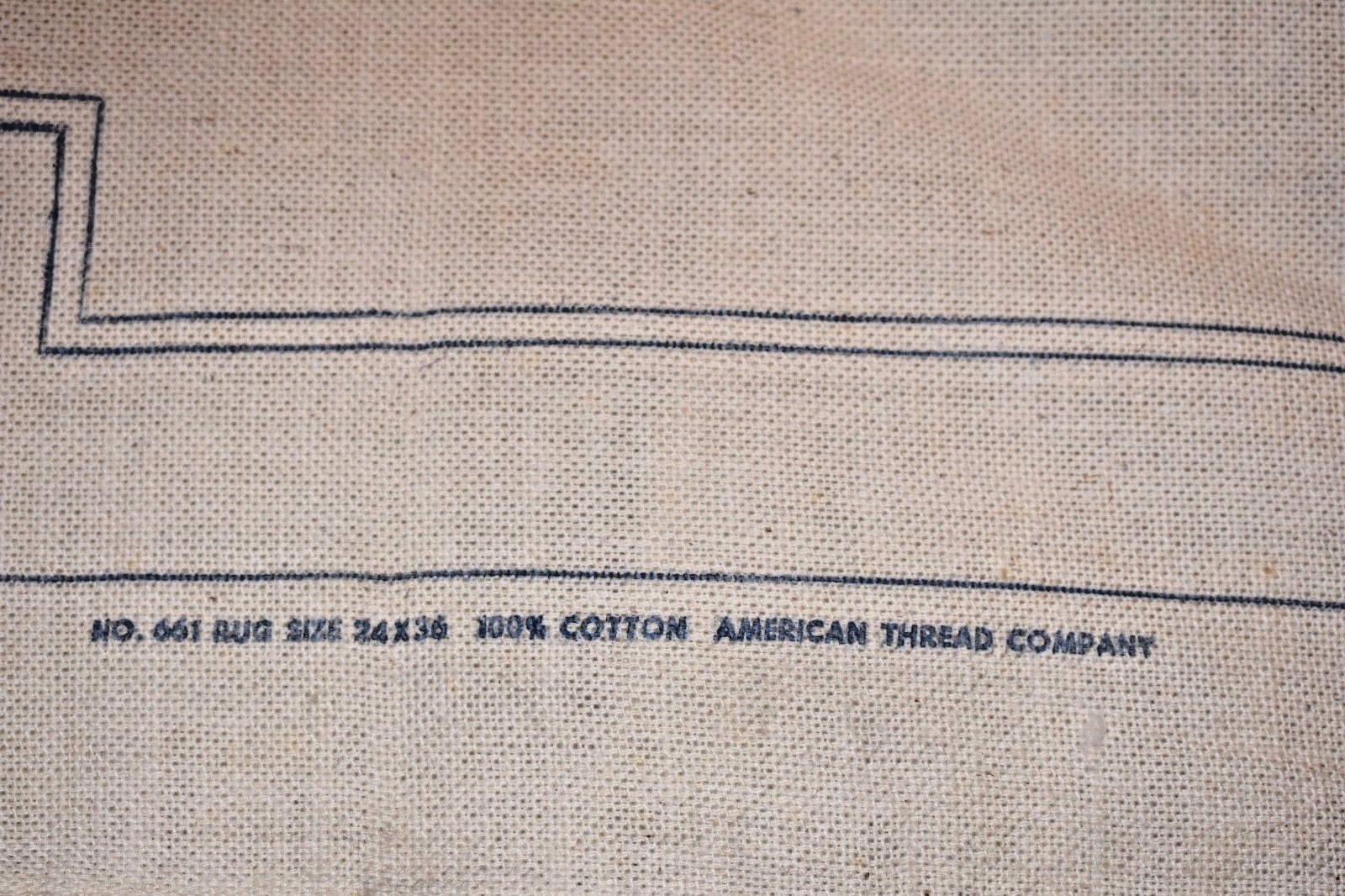 VTG Hook Rug Canvas Patriotic American Eagle US Great Seal Arrows