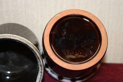 2~Brown Drip Glazed Red Ware Ovenproof Custard/Onion Soup Cups Japan 2 1/2