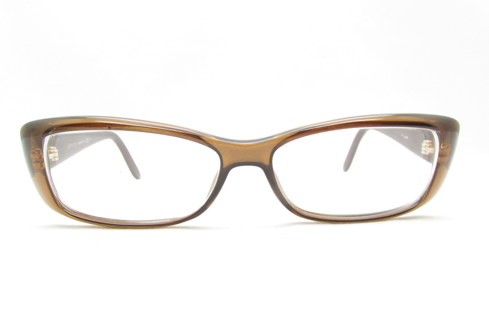 GUCCI DESIGNER WRAP RECTANGULAR BROWN EYEGLASSES FRAMES GUCCI DESIGNER WRAP RECTANGULAR BROWN EYEGLASSES FRAMES