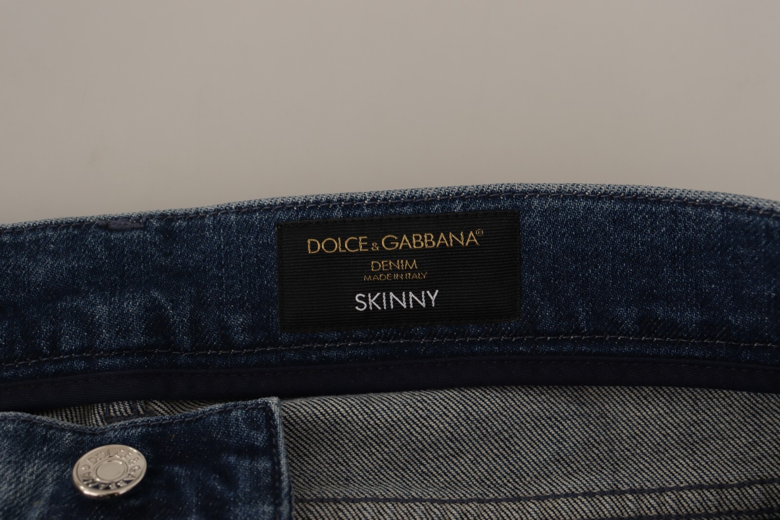 Pre-owned Dolce & Gabbana Jeans Blue Yellow Dye Cotton Skinny Men Denim It52/ W38/xl $1300