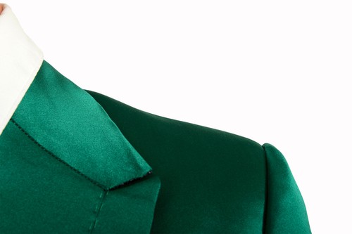 Pre-owned Dolce & Gabbana Men's 100% Silk Emerald Green Two Button Three Piece Suit