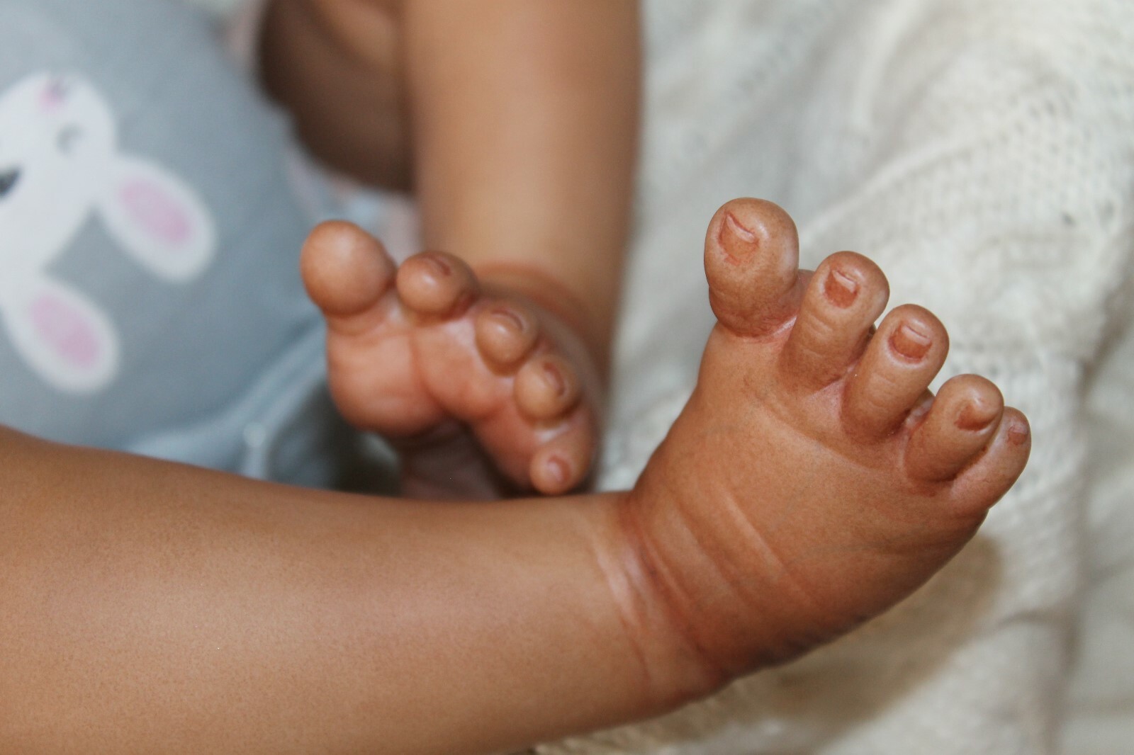 Reborn baby doll sweet lifelike ethnic 3 month baby girl Janey with 3d skin OOAK