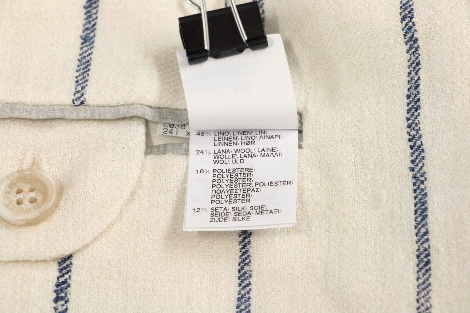 Pre-owned Brunello Cucinelli $7295  Men's Chalk Stripe 2-piece Suit Size 50/ 40us A248 In Beige + Navy Print