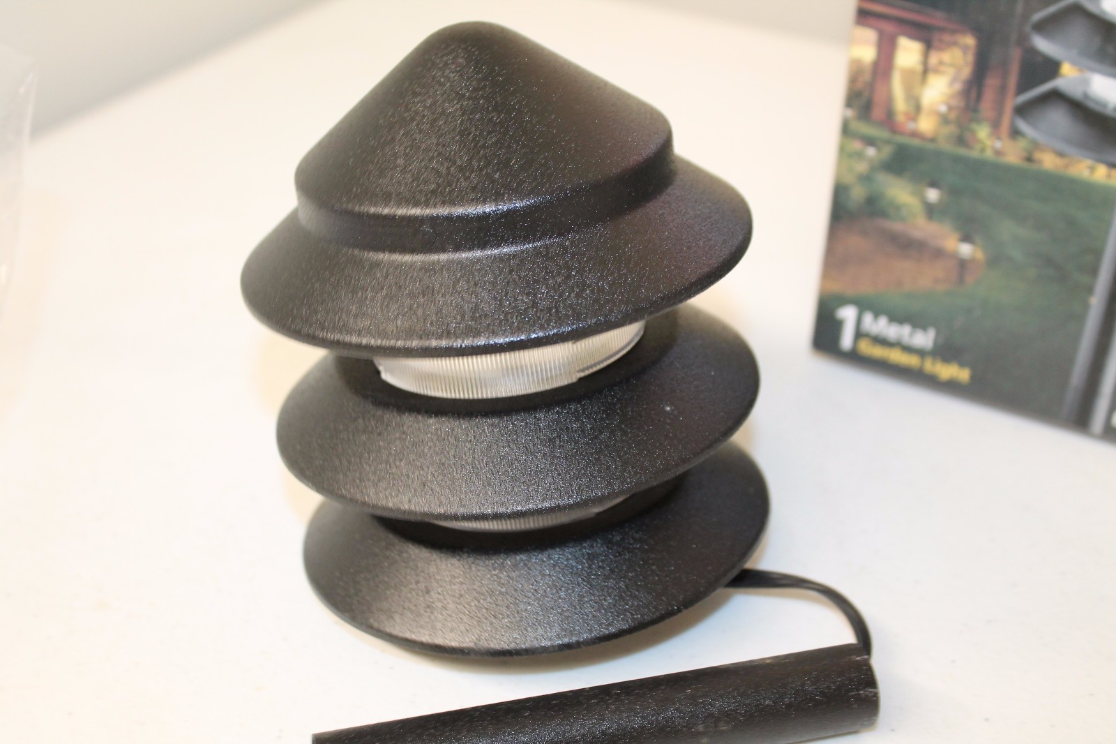 Bundle of 2 items Malibu Low Voltage Metal Tier Light Black Outdoor Light wired