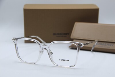 NEW BURBERRY B 2376 3024 CLEAR SILVER AUTHENTIC FRAMES EYEGLASSES 54-16
