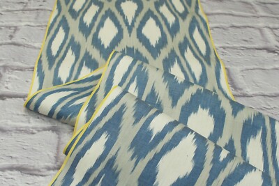 3.0 m Uzbek cotton handmade Ikat fabric/Blue cloth for craft,upholstery,decor