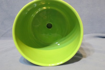 Home Garden Decor - Pottery Planter Pot Saucer Green Glaze Ripple Pattern 5 1/2