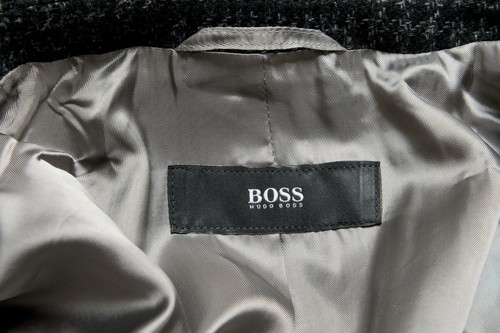 Pre-owned Hugo Boss Men's "nye2" Slim Fit Multi-color Wool Button Down Coat Us S It 48 In Multicolor