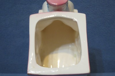 Vintage Nancy Pew Ceramic Train Planter # 7928 Japan Made Pink Blue Yellow White