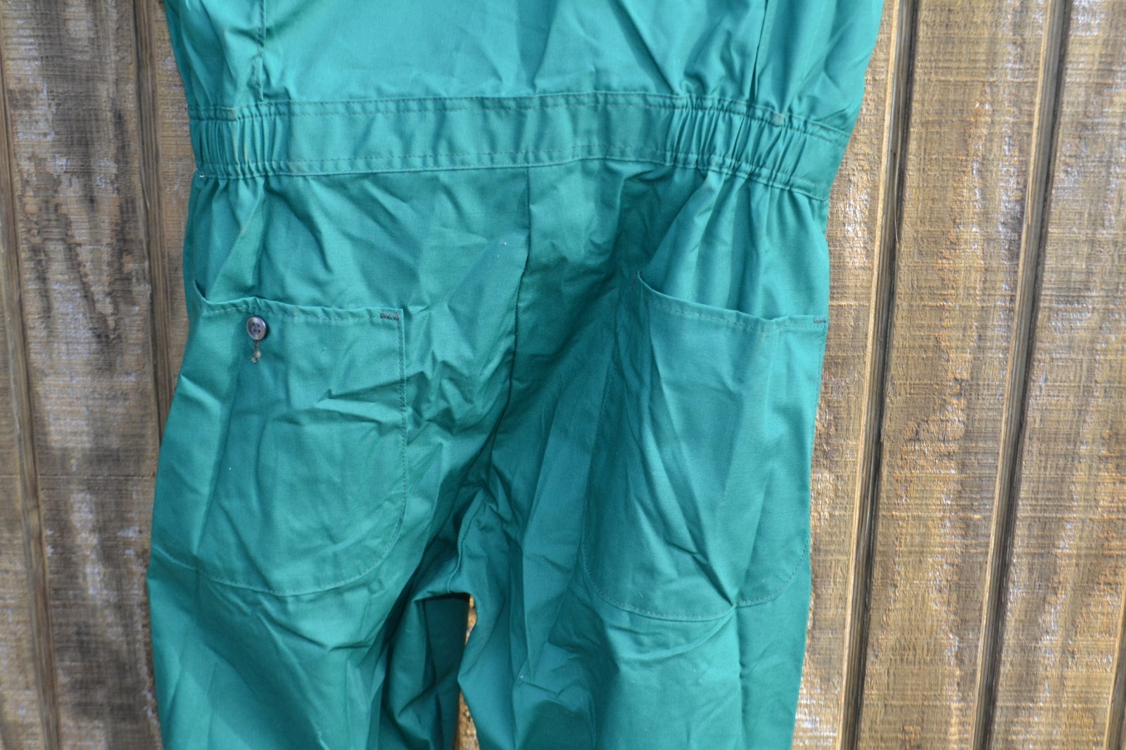 Vtg 1970s WRANGLER Blue Bell Short Sleeve Coveralls Shop Work, Green Large NOS