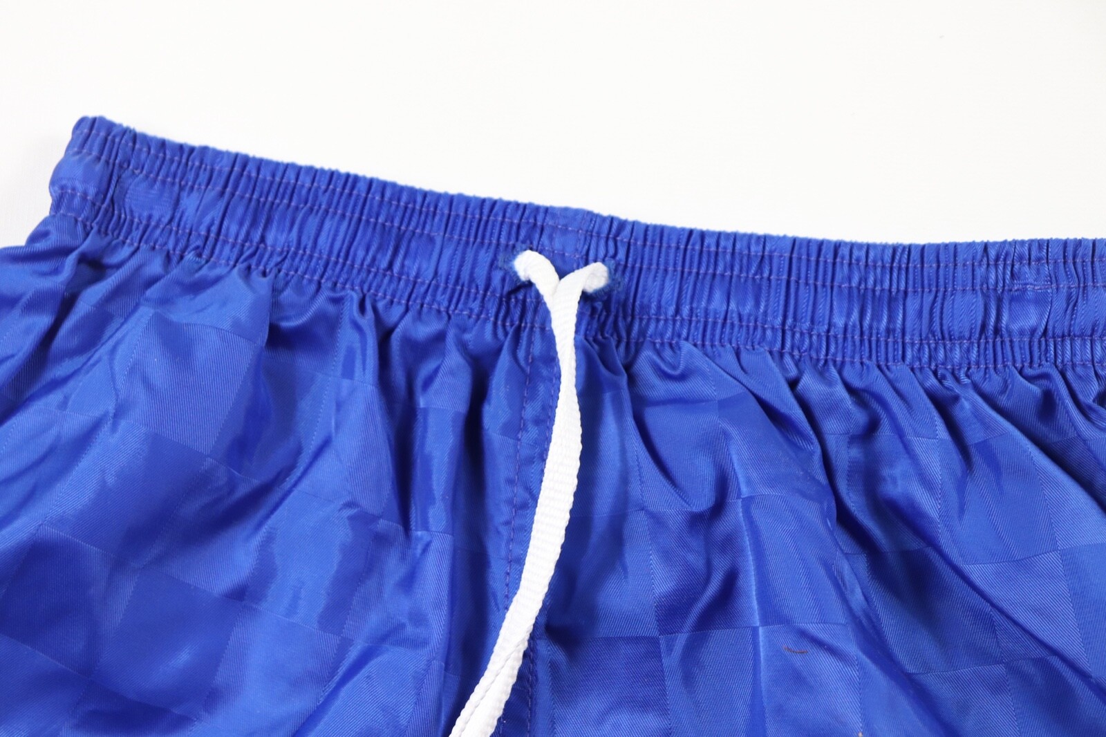 Vintage 90s New Club Level Youth Medium Nylon Checkered Soccer Shorts Blue