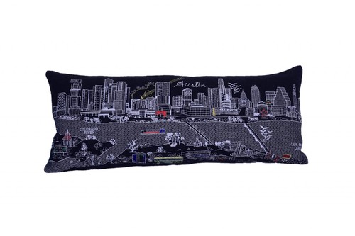 35 Черная декоративная подушка для поясницы Austin Nighttime Skyline