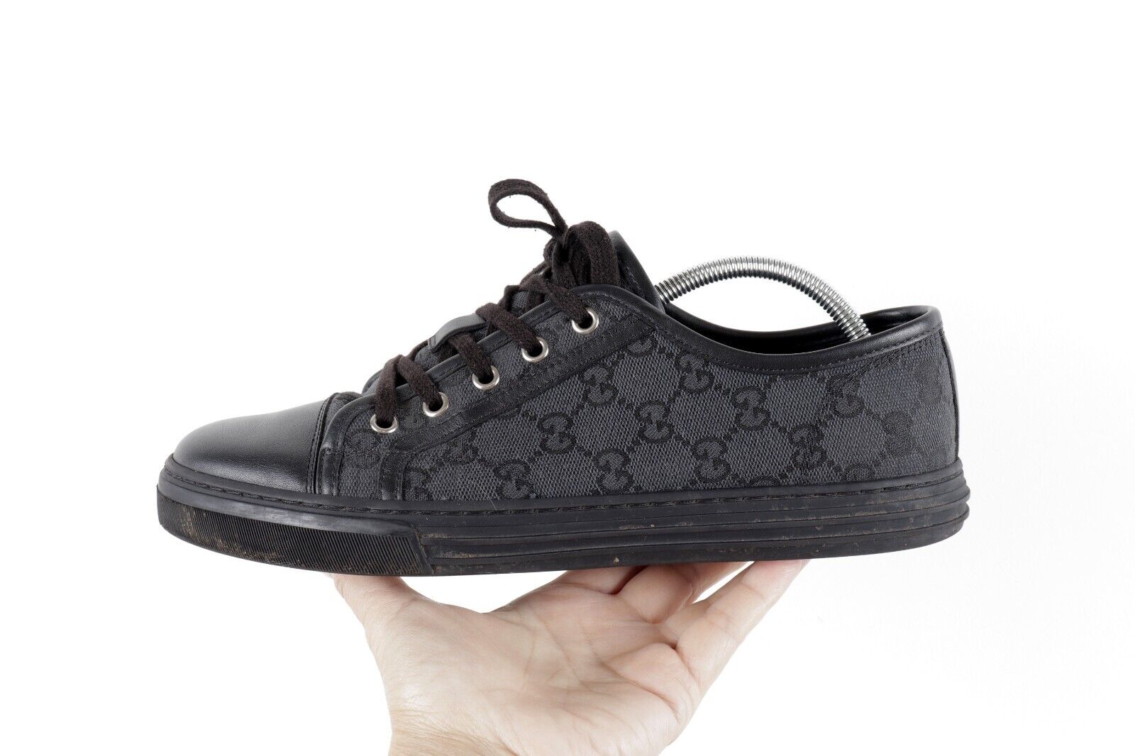 Men's Gucci Sneakers Original Black Canvas GG US 8 EU 41.5 Men's Gucci Sneakers Original Black Canvas GG US 8 EU 41.5