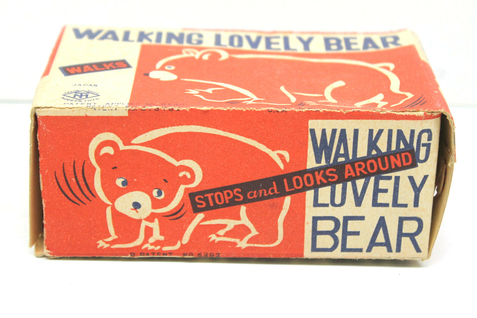 Vintage Walking Lovely Bear Windup Mechanical Toy + Original