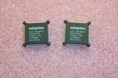 QTY (2) AIC33C96AZ ADAPTEC PQFP-100 ENHANCED SCSI BUS CONTROLLER NOS