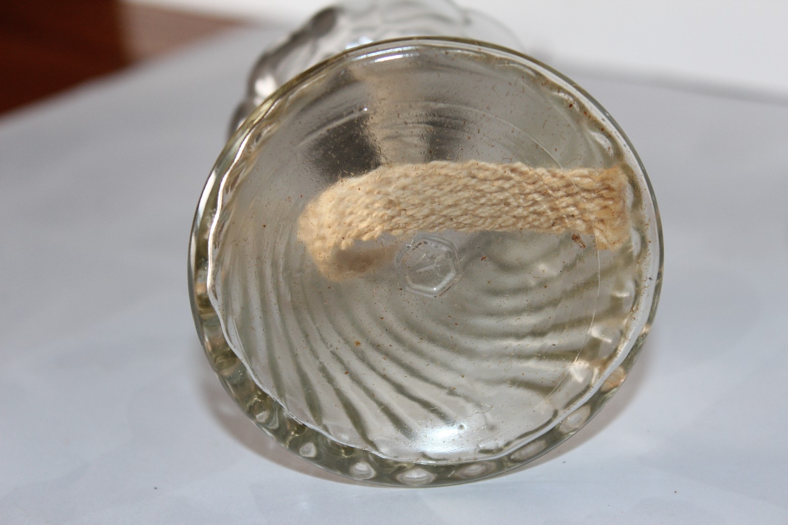 Vintage Miniature Clear Glass Swirl Oil Lamp