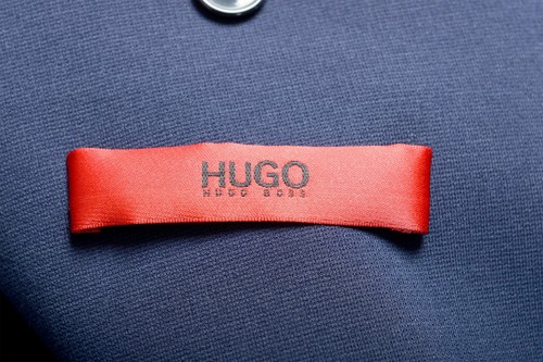 Pre-owned Hugo Boss "anfred/heiron192j" Men's Blue Extra Slim Stretch Two Button Suit