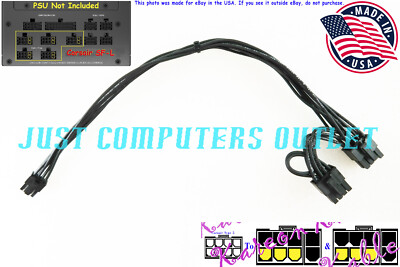 18'' Corsair RMx Shift ATX12V 3.0 Type 5 Mini 8-Pin to Dual (6+2) GPU Power Cable