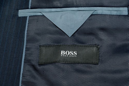 Pre-owned Hugo Boss "the James4/sharp6" Men's 100% Wool Blue Two Button Suit Us 40l It 50l