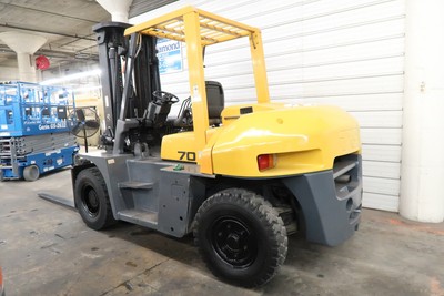 2012 TCM Forklift, FD70-2, 15,000# Pneumatic, DIESEL, Three Stage, 4 Way Hyd.