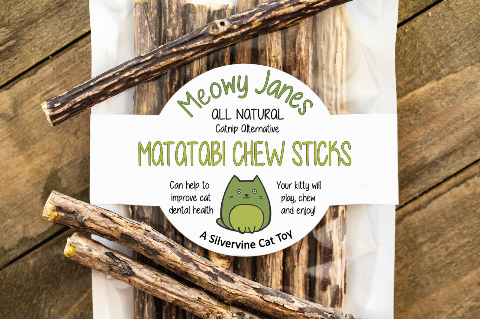 Matatabi Chew Sticks- Silvervine Cat Toy- Catnip Alternative- All Natural
