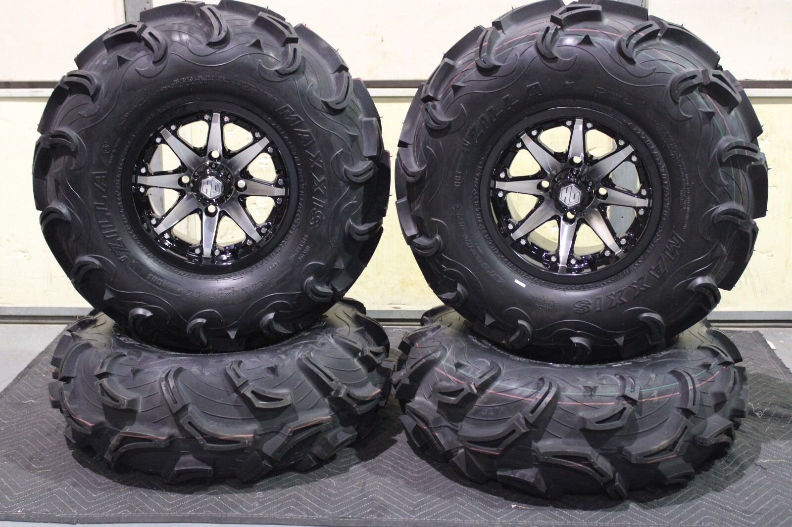 YAMAHA GRIZZLY 450 28" MAXXIS ZILLA ATV TIRE & STI HD10 WHEEL KIT