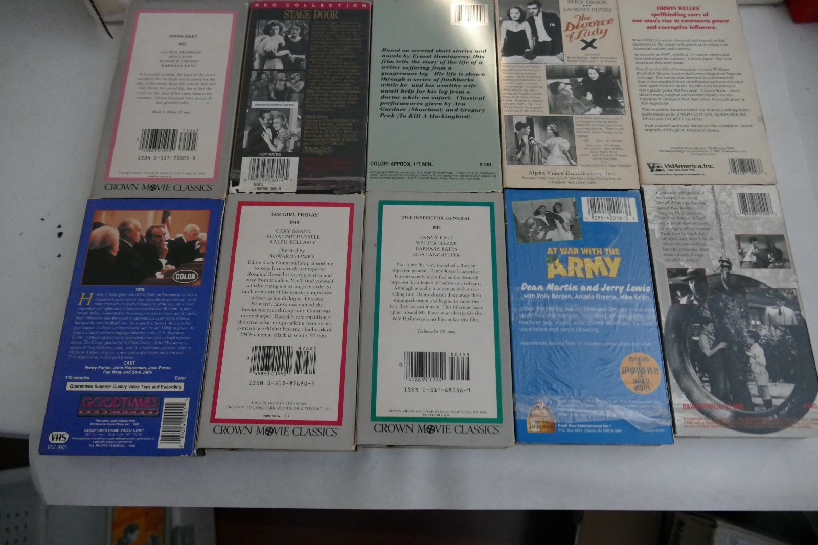 Lot 14 VHS Older/Classic Movies Citizen Kane It's A Wonder Life etc