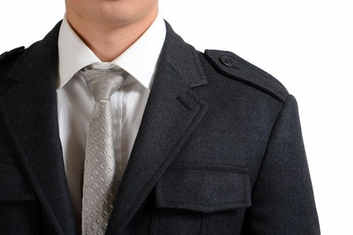 Pre-owned Prada 100% Wool Gray Three Button Men's Basic Jacket Sz 36 38 40 42