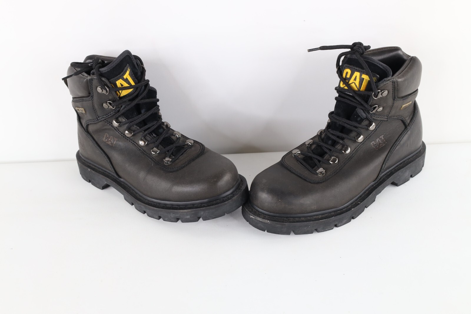 Vtg 90s Cat Caterpillar Men 8M Distressed Goretex Leather