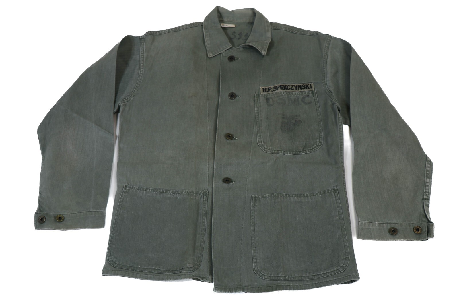 Authentic US WWII Marine Corp P41 HBT Jacket USMC WW2 Uniform