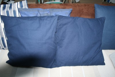2X Dekokissen Zierkissen Bezüge Ikea Stoff 50x50 Dunkelblau Canvas