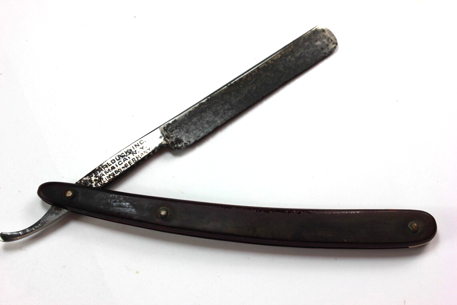 DUBL DUCK Style Edge Straight Razor Pearl Duck Inc. Jamaica, N.Y. - Made Germany