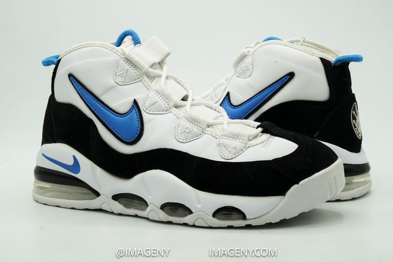 NIKE AIR MAX UPTEMPO 95 USED SIZE 8 WHITE PHOTO BLUE BLACK