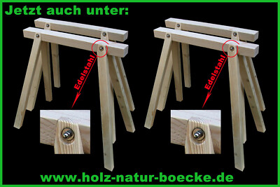 4 neue Stützböcke, Holzböcke, Montageböcke, Schreinerbock, Zimmererbock, 