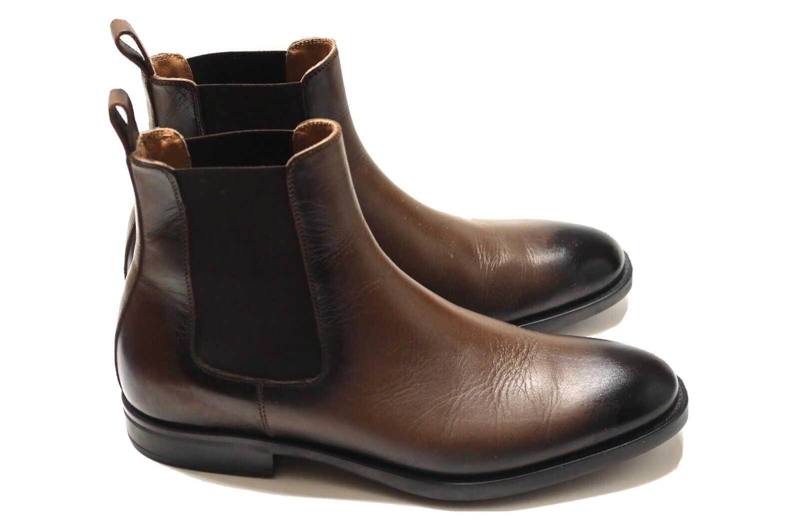 7.5M BRUNO MAGLI Men's Dark Brown Double Gore Chelsea Boot Leather Top Italy