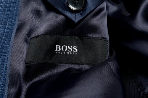 Pre-owned Hugo Boss "johnstons5/lenon1" Men's 100% Wool Blue Two Button Suit