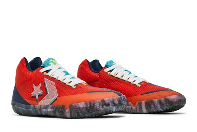 Pre-owned Converse All Star Bb Evo 'court Daze' 170761c In Bright Poppy/citron Pulse