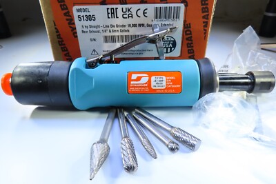 NEW DYNABRADE MODEL 51305 STRAIGHT LINE DIE GRINDER 18,000 RPM REAR EXAUST TOOL