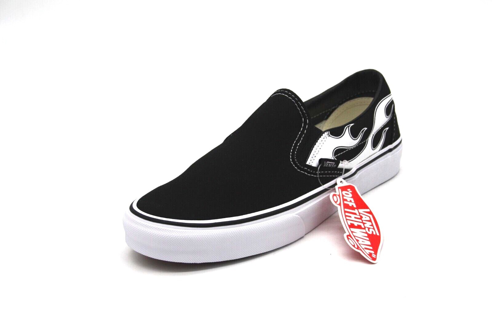 VANS CLASSIC SLIP-ON FLAME BLACK/WHITE VN0A33TBK681 MEN'S VANS CLASSIC SLIP-ON FLAME BLACK/WHITE VN0A33TBK681 MEN'S