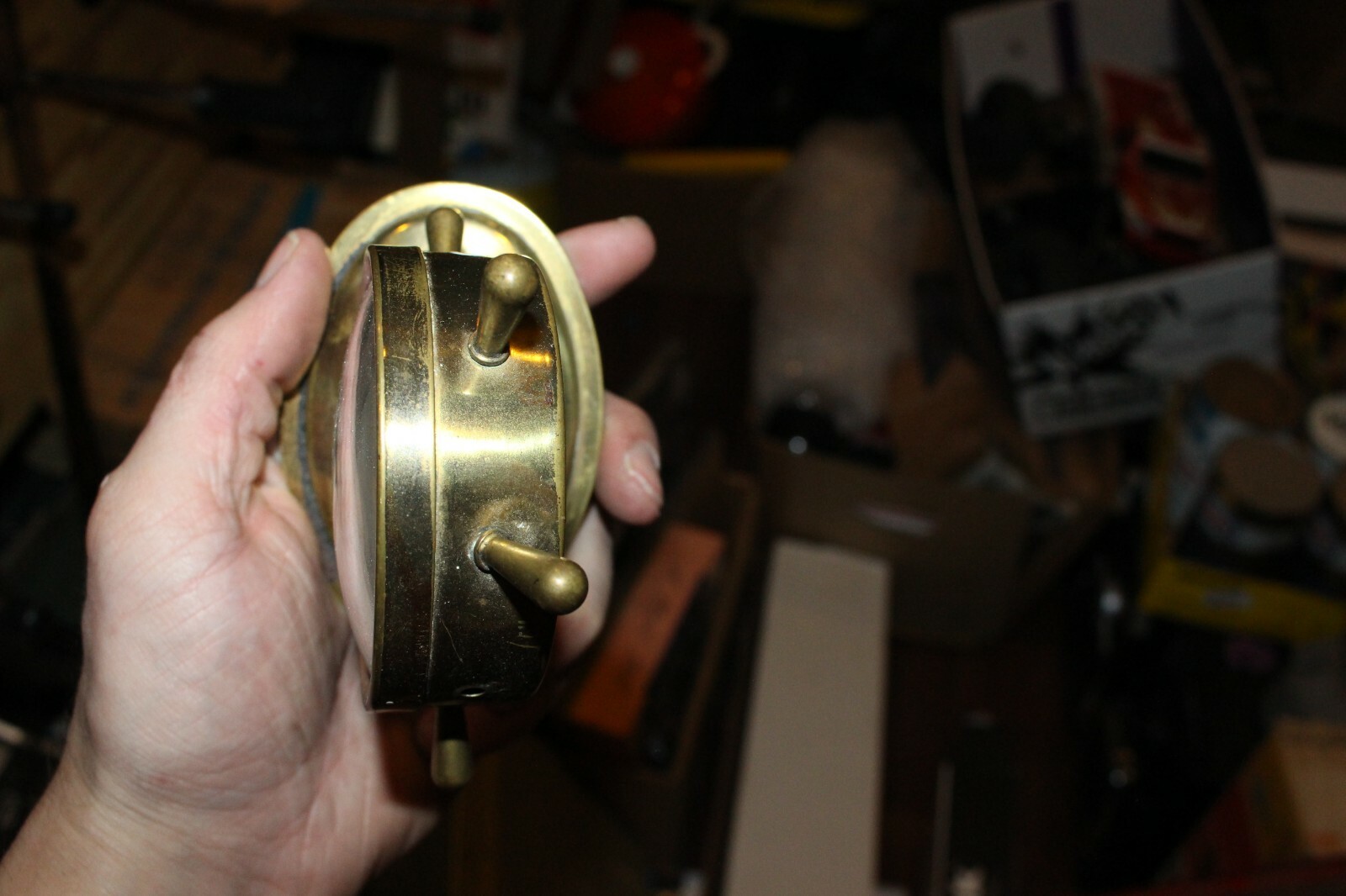 Vintage Ship Bell Barometer & Fahrenheit Thermometer With Base