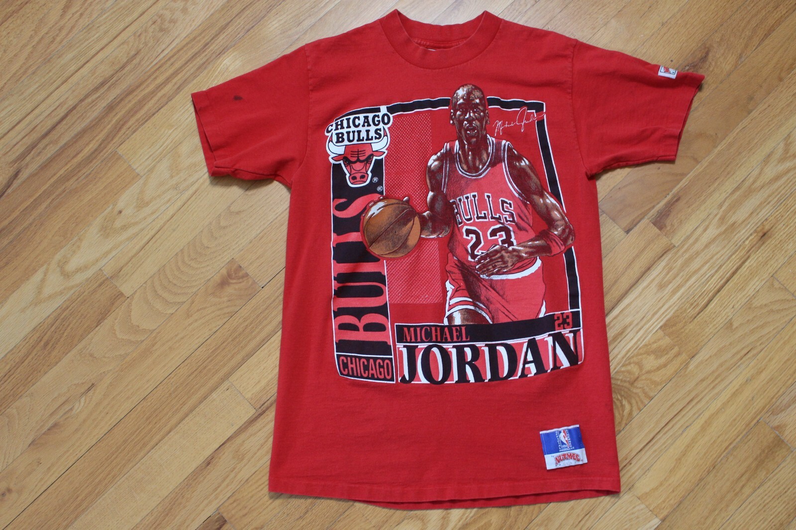 ヴィンテージ 1993 Nutmeg Chicago tシャツ Tシャツ レア Vintage 1993 Nutmeg Chicago Bulls Championship 2 Sided T