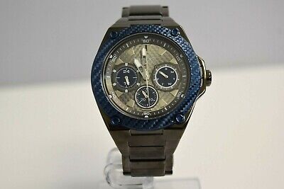 New Guess Authentic Men's Gunmetal SS Gray Dial W1305G3 $175 Watch