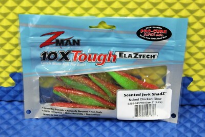 Z-MAN 10XTough ELAZTECH Scented Jerk ShadZ SJS5-PK5 Size 5'' 5-PK CHOOSE COLOR!