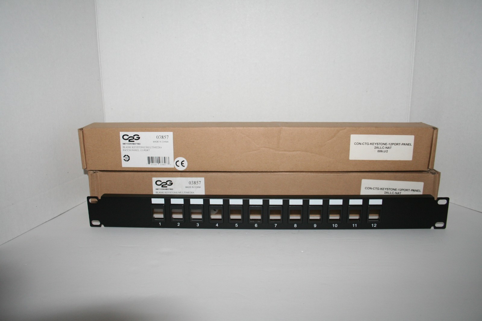 C2G 12-Port Blank Keystone/Multimedia Patch Panel 03857
