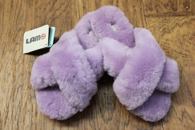 Lamo Lavender Color Real Sheepskin Fur Slide in Slipper Women M ~NWT~