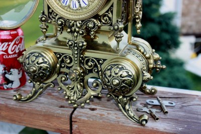 1883 ANTIQUE CALDWELL & CO BRONZE BRASS CLOCK