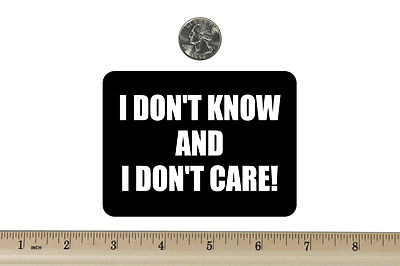 3 x 4 Biker Refrigerator Magnet I Don't Know BM389