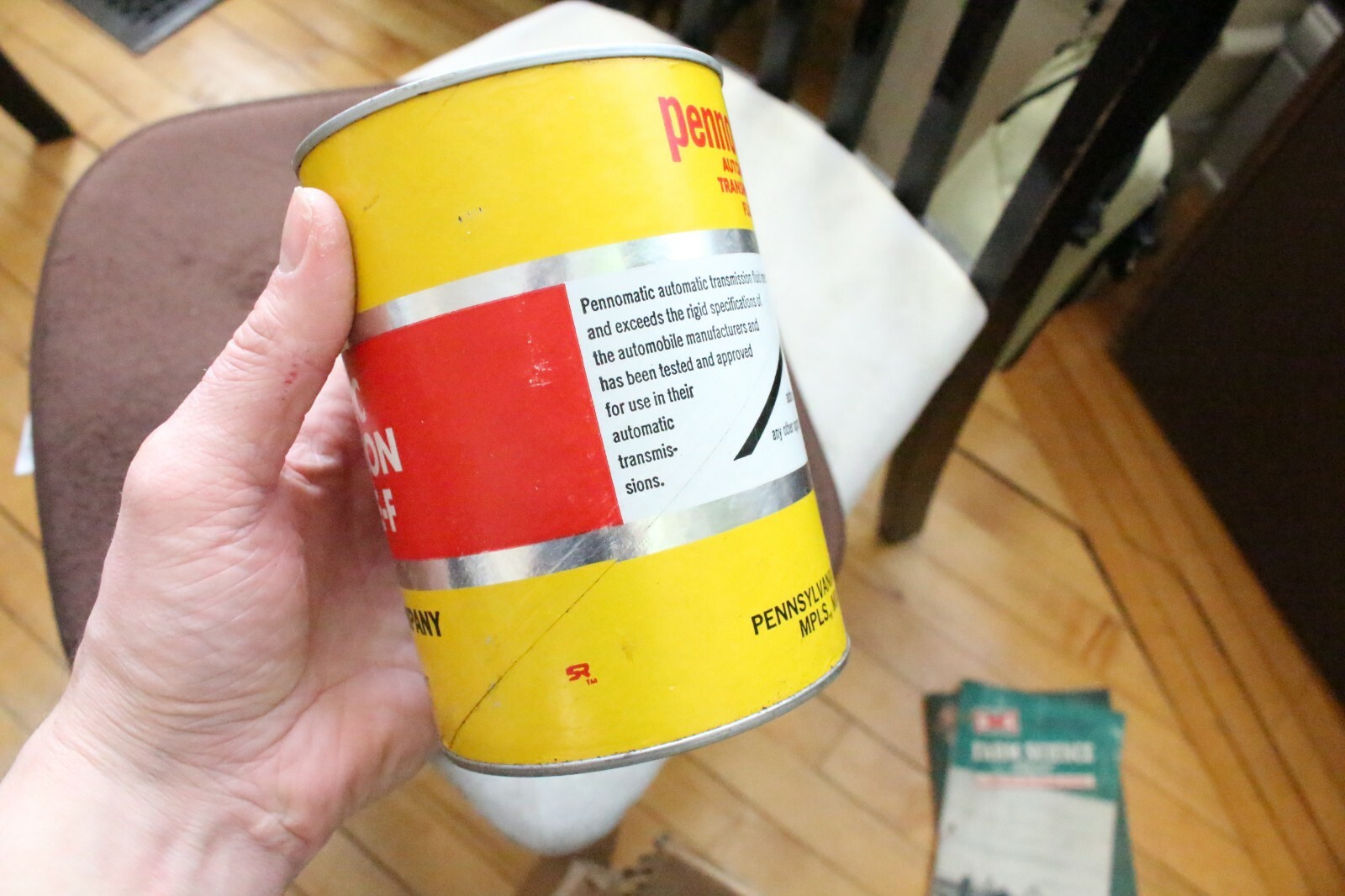 Vintage Pennomatic Oil 1 Quart Oil Can ATF Pennsylvania Oil Co Minnesota MN