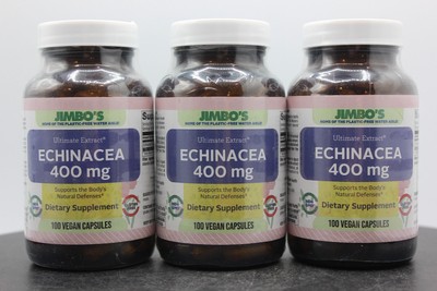 3 Pack! Jimbo's Echinacea Ultimate Extract 400 Mg, 100 Veg Capsules, BB 03/24